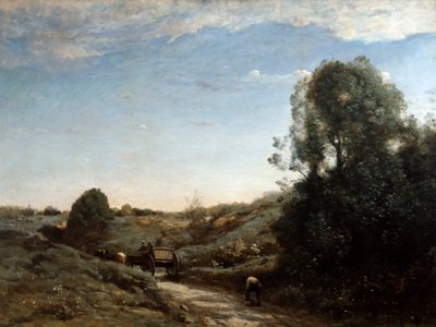 El carro de caballos, recuerdo de Marcoussis cerca de Montlhery, 1855 de Jean Baptiste Camille Corot