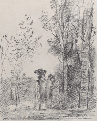 El encuentro en el bosque, 1871 de Jean Baptiste Camille Corot