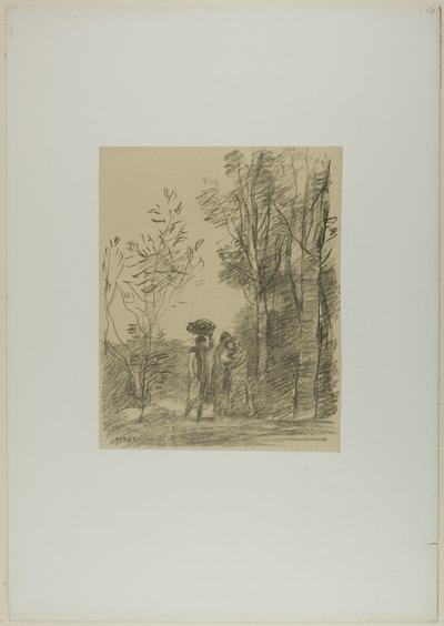 El encuentro en el bosque de Jean Baptiste Camille Corot