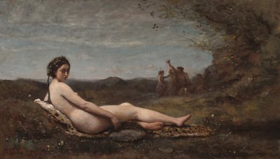 El reposo, 1860, retocado c. 1865-1870 de Jean Baptiste Camille Corot