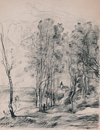 El campanario de Saint-Nicolas-Les-Arras, c.1870s, 1946 de Jean Baptiste Camille Corot