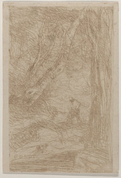 El Leñador de Rembrandt Le Bûcheron de Rembrandt, mayo de 1853 de Jean Baptiste Camille Corot