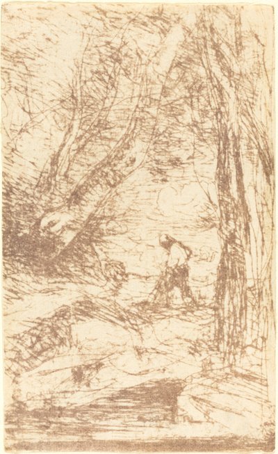 El leñador de Rembrandt Le Bucheron de Rembrandt de Jean Baptiste Camille Corot