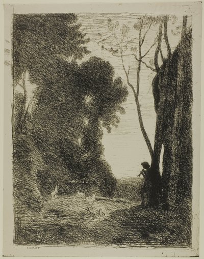 El joven pastor, segunda lámina de Jean Baptiste Camille Corot