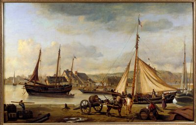 El puerto de Rouen en 1834 de Jean Baptiste Camille Corot