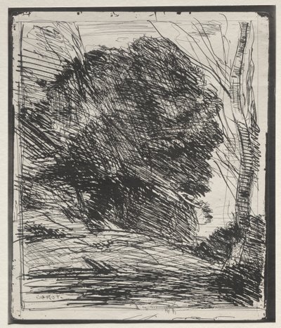 Árboles en la montaña de Jean Baptiste Camille Corot