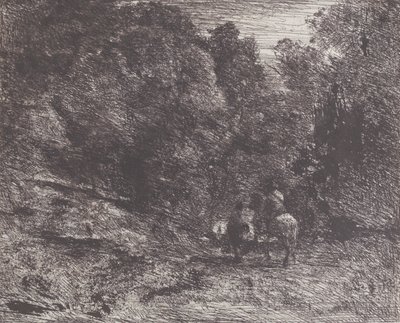 Dos Viajeros en un Bosque de Jean Baptiste Camille Corot