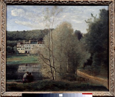 Vista de la Ciudad de Avray, El Estanque y la Casa Cabassud de Jean Baptiste Camille Corot