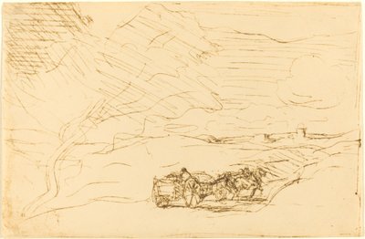 Carro yendo a la ciudad (Le Charriot allant a la ville) de Jean Baptiste Camille Corot