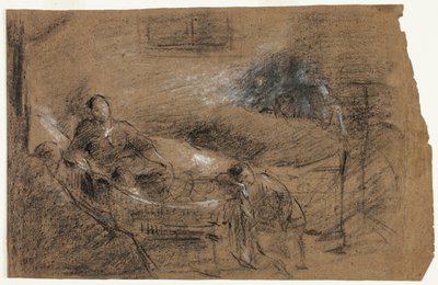 Escena del lecho de muerte de Jean Baptiste Carpeaux
