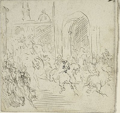 Escena ecuestre en una ciudad de Jean Baptiste Carpeaux
