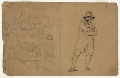 Dos bocetos: Hombre de pie con los brazos cruzados y Grupo de figuras de Jean Baptiste Carpeaux