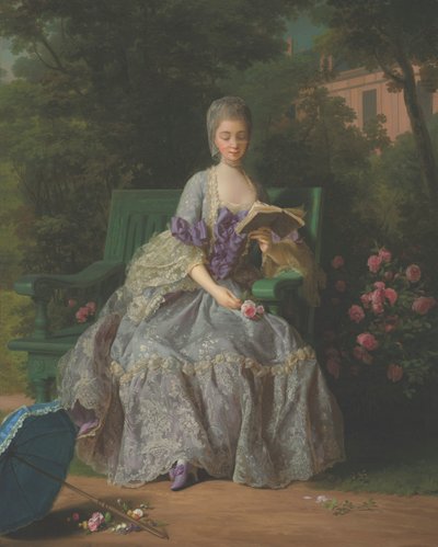 Retrato de María Teresa Luisa de Saboya, princesa de Lamballe (1749-1792), sentada de cuerpo entero, con vestido lila de Jean Baptiste Charpentier the Elder