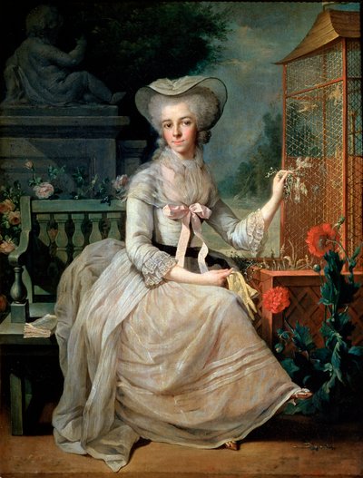 Joven dama en una jaula de Jean Baptiste Charpentier the Elder