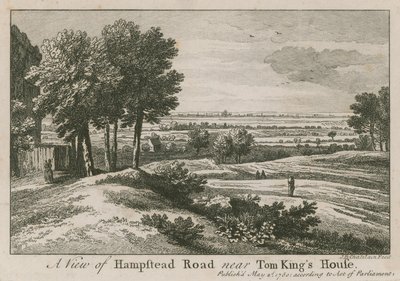 Una vista de Hampstead Road cerca de la Casa de Tom King de Jean Baptiste Claude Chatelain