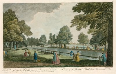 Una vista del parque St James, Londres, desde el estanque de Rosemary de Jean Baptiste Claude Chatelain