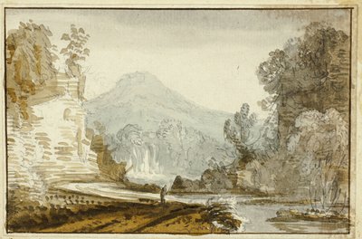 Figura de río bajo el acantilado de Jean Baptiste Claude Chatelain