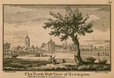 La vista noroeste de Newington de Jean Baptiste Claude Chatelain