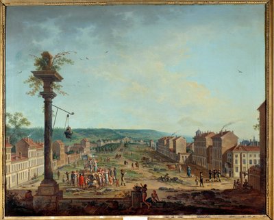 La plaza de Greve en Nancy. Pintura de Jean Baptiste Claudot (1733-1805) de Jean Baptiste Claudot