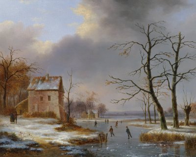 Patinando en un Río Congelado de Jean Baptiste Coene