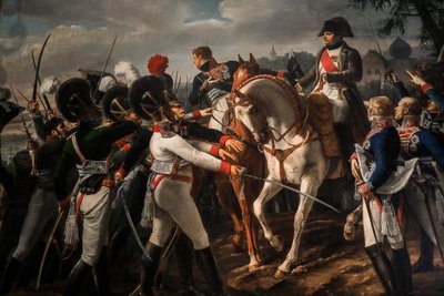 Bonaparte arenga al ejército bávaro y de Wurtemberg en Abensberg de Jean Baptiste Debret