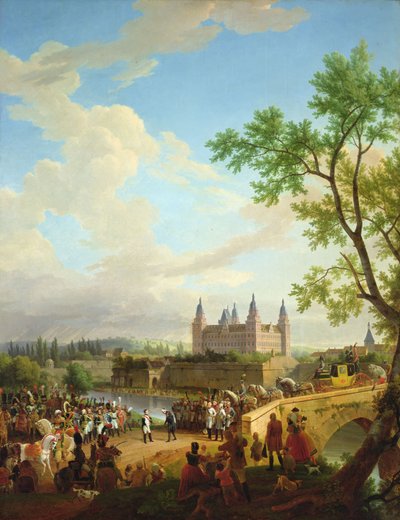 Napoleón y el barón von Dalberg, Aschaffenburg, 2 de octubre de 1806 de Jean Baptiste Debret