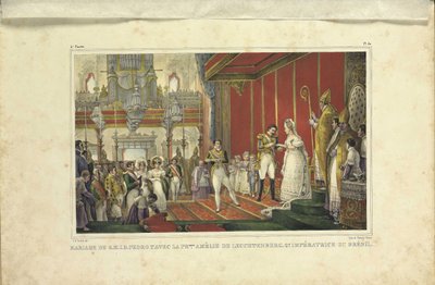 El matrimonio de Amélie de Leuchtenberg y el emperador Pedro I de Brasil de Jean Baptiste Debret