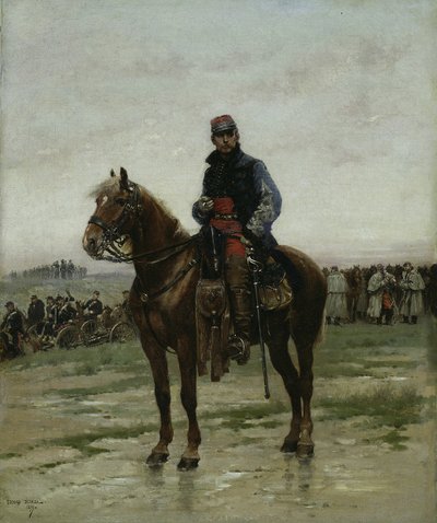 Un oficial montado, 1877 de Jean Baptiste Edouard Detaille