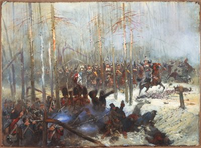 Carga de coraceros en Rusia por Jean Baptiste Edouard Detaille (1848-1912). Guerras Napoleónicas, Rusia de Jean Baptiste Edouard Detaille