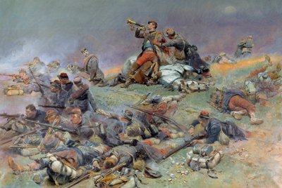 Muerte del comandante Berbegier en la batalla de Saint-Privat (Saint Privat), el 18/08/1870 de Jean Baptiste Edouard Detaille