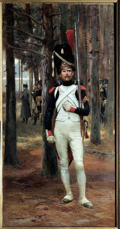Granadero a pie de la guardia imperial en 1806 de Jean Baptiste Edouard Detaille