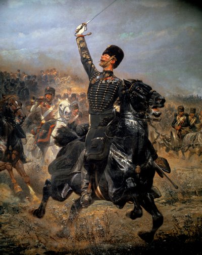 En batería, carga de caballería (1870) de Jean Baptiste Edouard Detaille