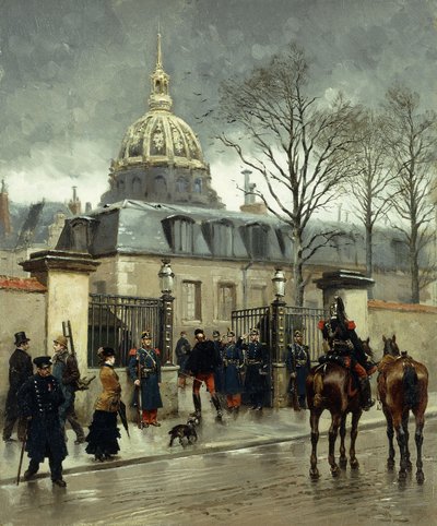 Fuera de Les Invalides, París de Jean Baptiste Edouard Detaille