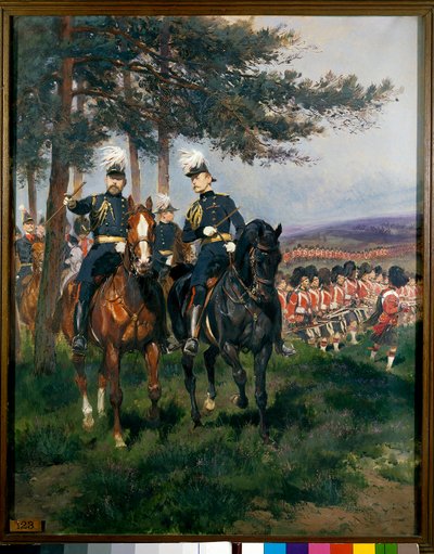 El Príncipe de Gales y el Duque Arturo de Connaught en las Maniobras de Aldershot. Acuarela de Edouard Detaille (1848-1912) 1879. París, Museo del Ejército de Jean Baptiste Edouard Detaille