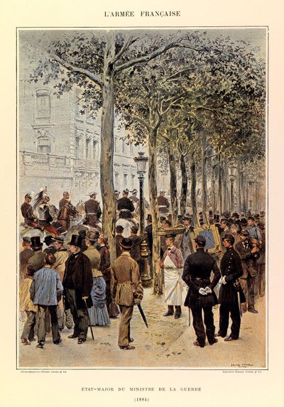Tipos y uniformes del Ejército Francés del Capitán Jules Richard, ilustrado por Edouard Detaille (1884): Personal del Ministro de Guerra, Colección Privada de Jean Baptiste Edouard Detaille