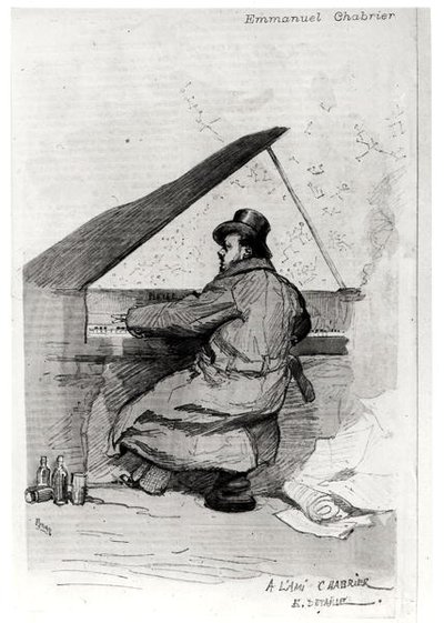 Alexis Emmanuel Chabrier (1841-94) al piano de Jean Baptiste Edouard after Detaille