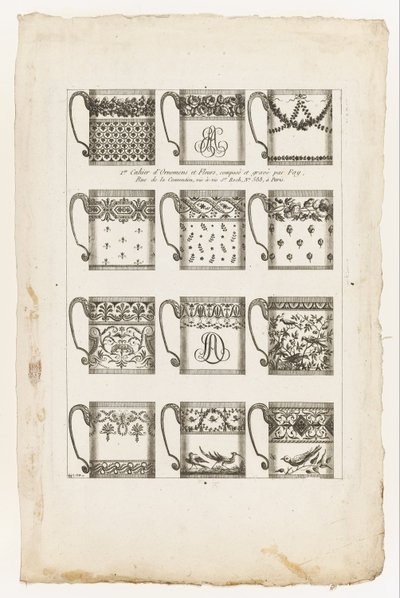 Diseños para Tazas de Chocolate, Lámina 1 del 1er Cahier d