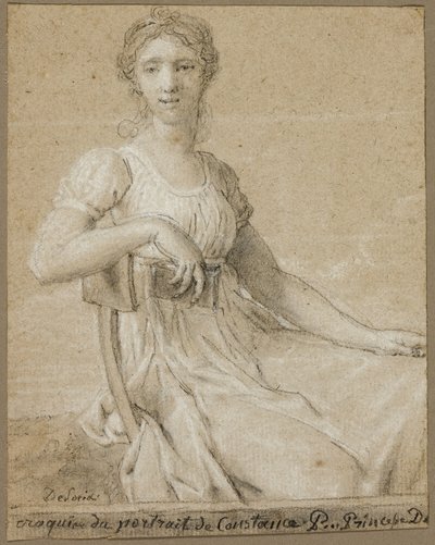 Boceto del retrato de Constance Pipelet (anverso); Cabeza de mujer (reverso) de Jean Baptiste Francois Desoria