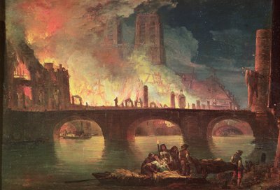 Un Incendio en el Hotel-Dieu en 1772 de Jean Baptiste Genillion
