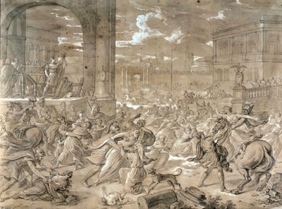 Rapto de las Sabinas (óleo sobre lienzo) de Jean Baptiste Giry