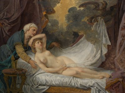 Egina visitada por Júpiter, ca. 1767-69 de Jean Baptiste Greuze