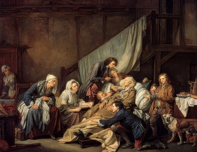 Los frutos de una buena educación (El paralítico). 1763 de Jean Baptiste Greuze