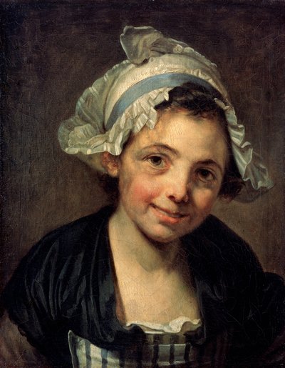 Niña con un Bonete, 1760s de Jean Baptiste Greuze