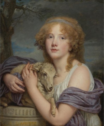 Niña con cordero de Jean Baptiste Greuze