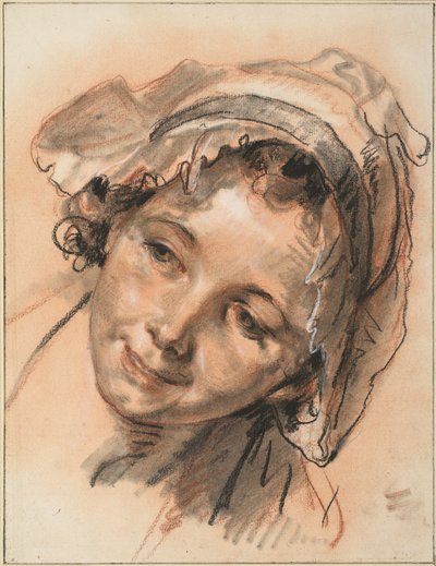 Cabeza de chica sonriente de Jean Baptiste Greuze