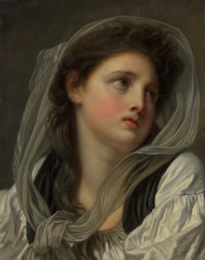 Cabeza de una joven, posiblemente 1780s de Jean Baptiste Greuze