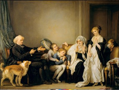 La viuda y su cura de Jean Baptiste Greuze