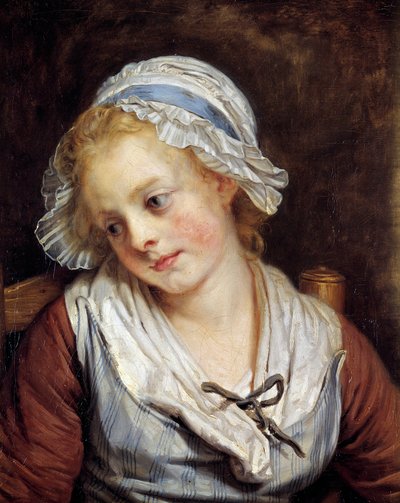Retrato de una doncella (detalle) de Jean Baptiste Greuze