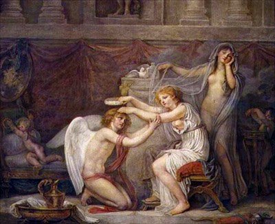 Psique coronando el amor de Jean Baptiste Greuze