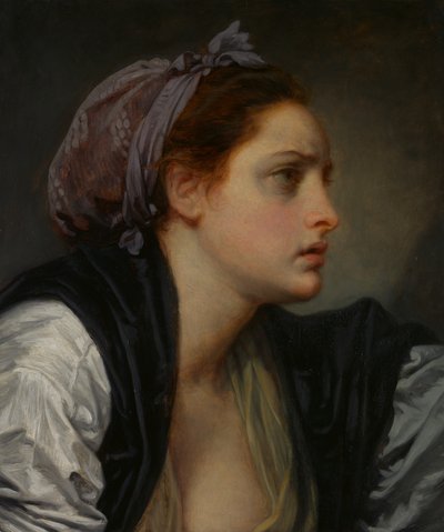 Cabeza de estudio de una mujer, ca. 1780 de Jean Baptiste Greuze